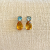 Citrine and Sky Blue topaz Earrings