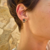 0,66ct Earrings with Black Diamonds, Cognac Tourmalines and Limestone Quartz - Image 2