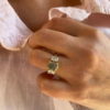 Moss Agate Ring Set In 9ct Yellow Gold - POR