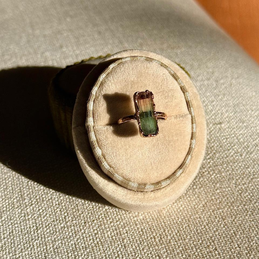 Watermelon tourmaline Ring
