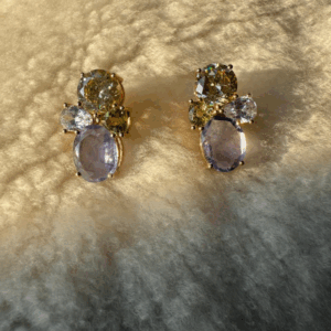 Lemon Quartz & Iolite Earrings