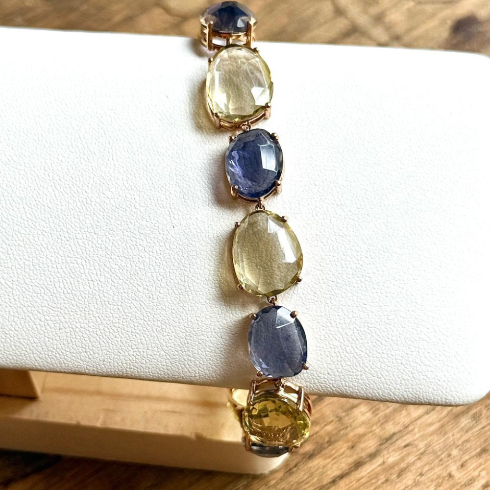 Lemon Quartz & Iolite Bracelet